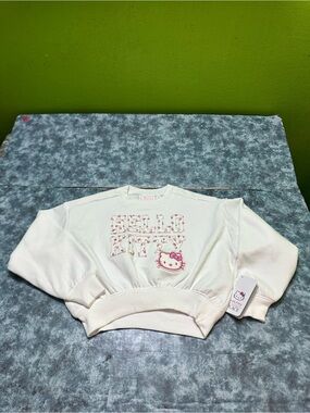 Hello Kitty Cream Sweatshirt with Pink Logo 5/6